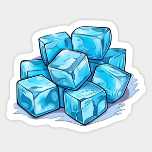 Blue ice cubes Sticker